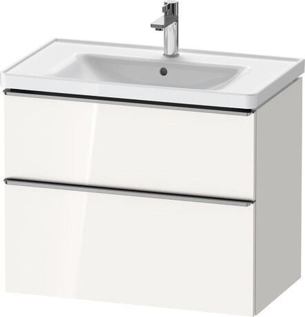 Vanity unit wall-mounted, DE4355070220000 White High Gloss, Decor, Handle Stainless steel