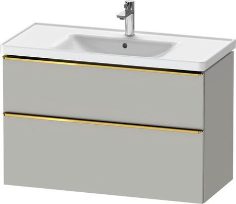 Vanity unit wall-mounted, DE4356034070000 Concrete grey Matt, Decor, Handle Gold
