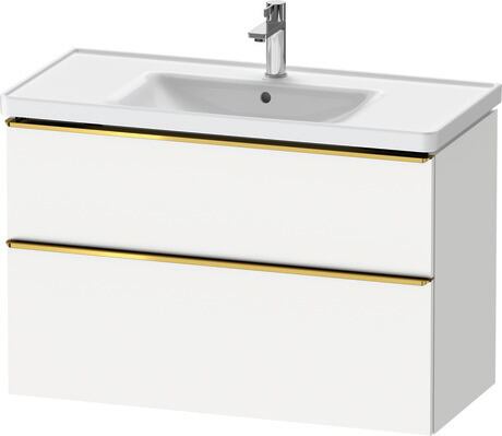 Vanity unit wall-mounted, DE4356034180000 White Matt, Decor, Handle Gold