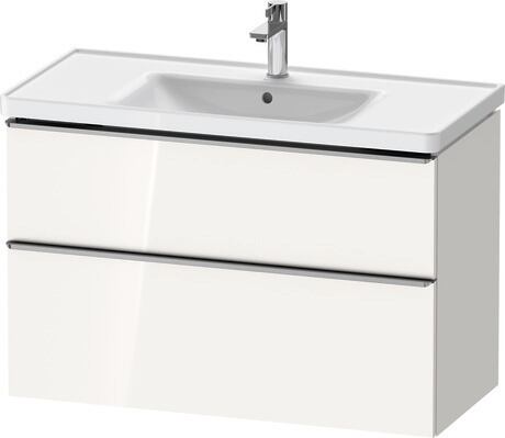 Vanity unit wall-mounted, DE4356070220000 White High Gloss, Decor, Handle Stainless steel