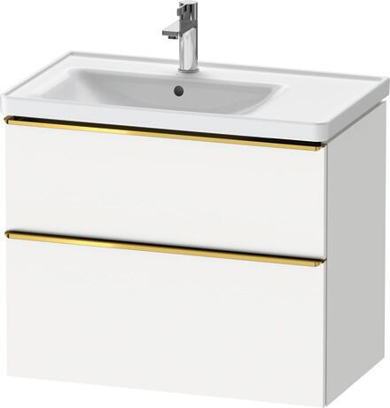 Vanity unit wall-mounted, DE4357034180000 White Matt, Decor, Handle Gold