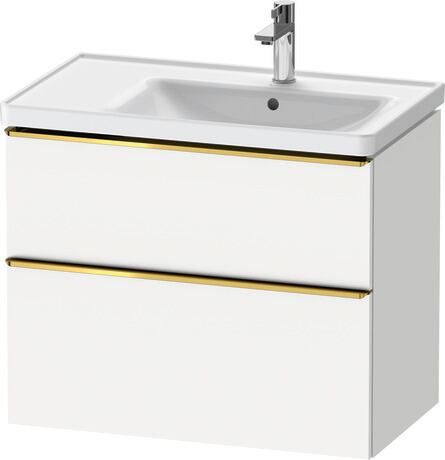 Vanity unit wall-mounted, DE4358034180000 White Matt, Decor, Handle Gold