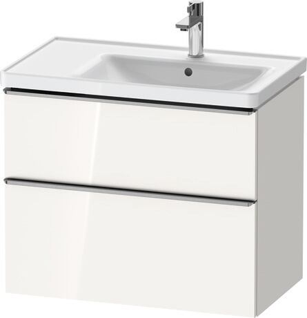 Vanity unit wall-mounted, DE4358070220000 White High Gloss, Decor, Handle Stainless steel