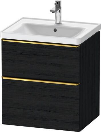 Vanity unit wall-mounted, DE4359034160000 Black oak Matt, Decor, Handle Gold
