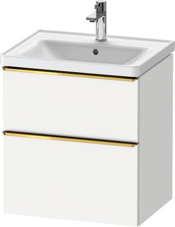 Vanity unit wall-mounted, DE4359034180000 White Matt, Decor, Handle Gold