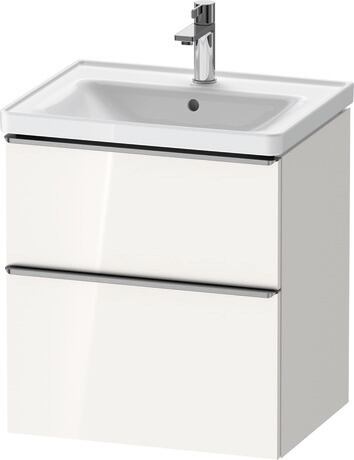 Vanity unit wall-mounted, DE4359070220000 White High Gloss, Decor, Handle Stainless steel