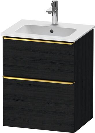 Vanity unit wall-mounted, DE4360034160000 Black oak Matt, Decor, Handle Gold