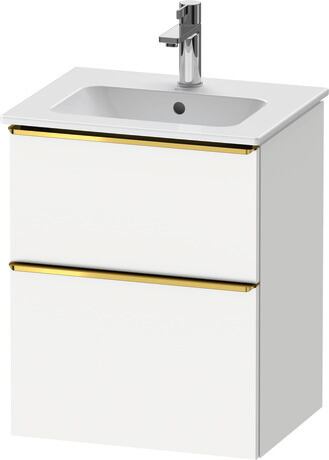 Vanity unit wall-mounted, DE4360034180000 White Matt, Decor, Handle Gold