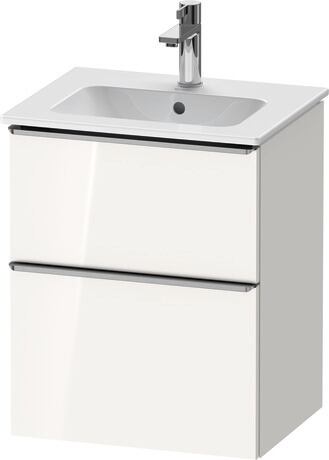 Vanity unit wall-mounted, DE4360070220000 White High Gloss, Decor, Handle Stainless steel