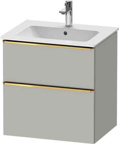 Vanity unit wall-mounted, DE4361034070000 Concrete grey Matt, Decor, Handle Gold
