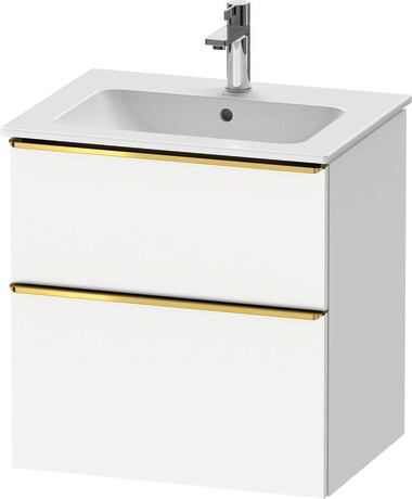 Vanity unit wall-mounted, DE4361034180000 White Matt, Decor, Handle Gold