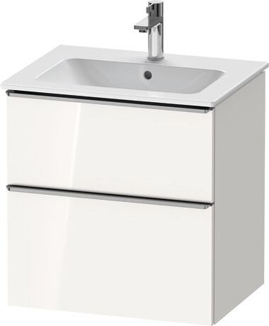 Vanity unit wall-mounted, DE4361070220000 White High Gloss, Decor, Handle Stainless steel