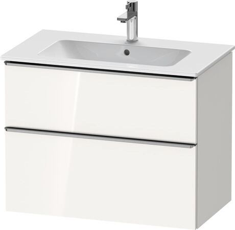 Vanity unit wall-mounted, DE4362070220000 White High Gloss, Decor, Handle Stainless steel