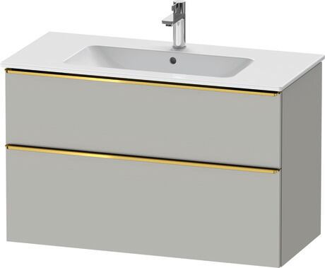 Vanity unit wall-mounted, DE4363034070000 Concrete grey Matt, Decor, Handle Gold