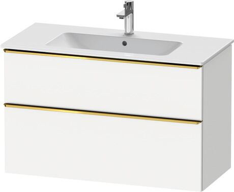 Vanity unit wall-mounted, DE4363034180000 White Matt, Decor, Handle Gold