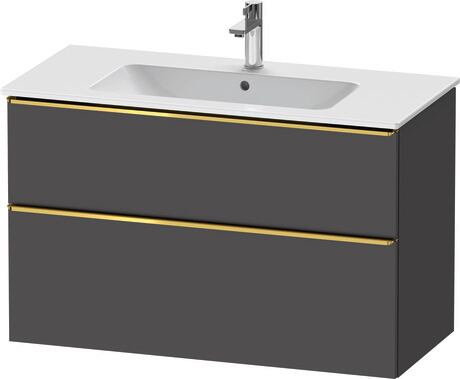 Vanity unit wall-mounted, DE4363034490000 Graphite Matt, Decor, Handle Gold