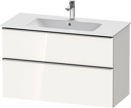 Vanity unit wall-mounted, DE4363070220000 White High Gloss, Decor, Handle Stainless steel