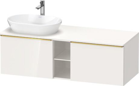 Mueble bajo lavabo para encimera, DE4950L34220000 Blanco Brillante, Decoración, Tirador Oro