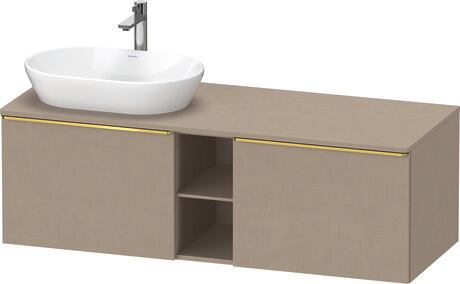 Mueble bajo lavabo para encimera, DE4950L34750000 Lino Mate, Decoración, Tirador Oro