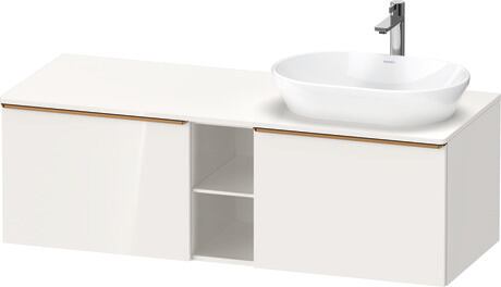 Mueble bajo lavabo para encimera, DE4950R04220000 Blanco Brillante, Decoración, Tirador Bronce