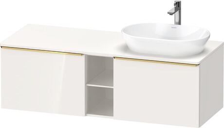 Mueble bajo lavabo para encimera, DE4950R34220000 Blanco Brillante, Decoración, Tirador Oro