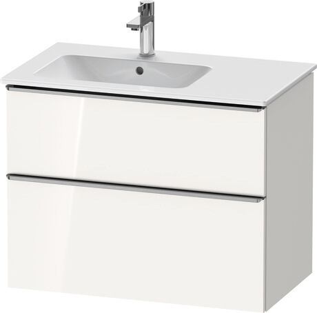 Vanity unit wall-mounted, DE4366070220000 White High Gloss, Decor, Handle Stainless steel
