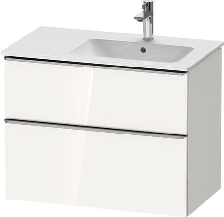 Vanity unit wall-mounted, DE4367070220000 White High Gloss, Decor, Handle Stainless steel