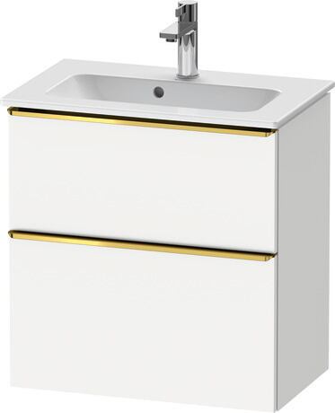Vanity unit wall-mounted, DE4368034180000 White Matt, Decor, Handle Gold