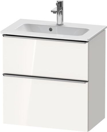 Vanity unit wall-mounted, DE4368070220000 White High Gloss, Decor, Handle Stainless steel