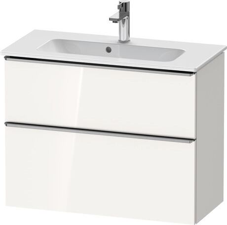 Vanity unit wall-mounted, DE4369070220000 White High Gloss, Decor, Handle Stainless steel