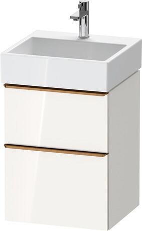 Vanity unit wall-mounted, DE4370004220000 White High Gloss, Decor, Handle bronze