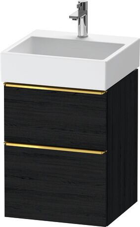 Vanity unit wall-mounted, DE4370034160000 Black oak Matt, Decor, Handle Gold
