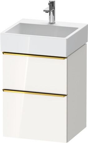 Vanity unit wall-mounted, DE4370034220000 White High Gloss, Decor, Handle Gold