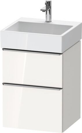 Vanity unit wall-mounted, DE4370070220000 White High Gloss, Decor, Handle Stainless steel
