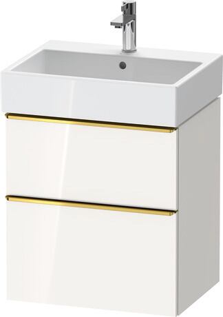 Vanity unit wall-mounted, DE4371034220000 White High Gloss, Decor, Handle Gold