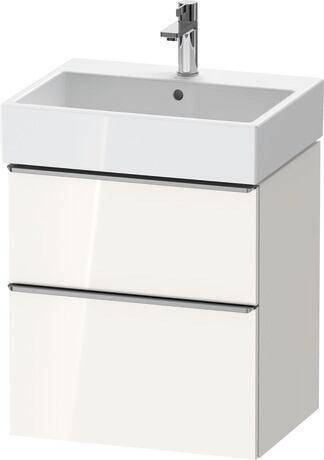 Vanity unit wall-mounted, DE4371070220000 White High Gloss, Decor, Handle Stainless steel