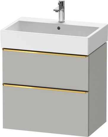Vanity unit wall-mounted, DE4372034070000 Concrete grey Matt, Decor, Handle Gold