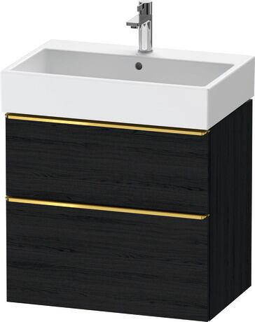 Vanity unit wall-mounted, DE4372034160000 Black oak Matt, Decor, Handle Gold