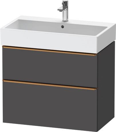 Meuble sous lavabo suspendu, DE4373004490000 Graphite mat, Décor, Poignée Bronze
