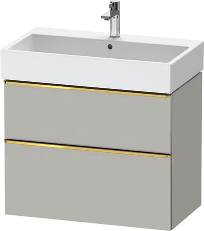 Vanity unit wall-mounted, DE4373034070000 Concrete grey Matt, Decor, Handle Gold