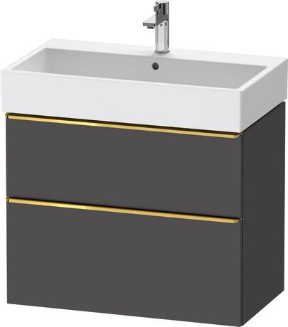 Vanity unit wall-mounted, DE4373034490000 Graphite Matt, Decor, Handle Gold