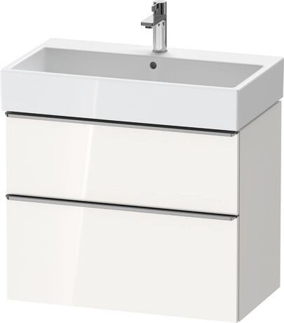 Vanity unit wall-mounted, DE4373070220000 White High Gloss, Decor, Handle Stainless steel