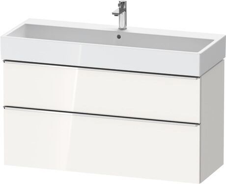 Vanity unit wall-mounted, DE4375010220000 White High Gloss, Decor, Handle Chrome