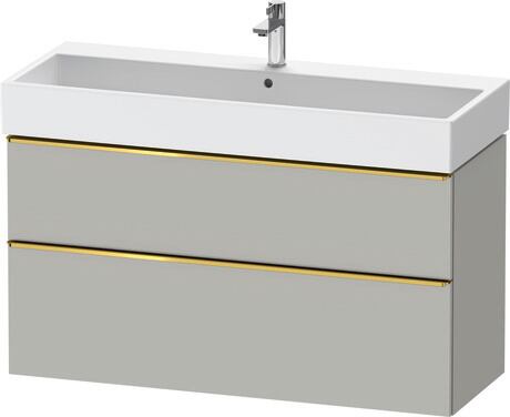 Vanity unit wall-mounted, DE4375034070000 Concrete grey Matt, Decor, Handle Gold