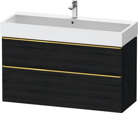 Vanity unit wall-mounted, DE4375034160000 Black oak Matt, Decor, Handle Gold