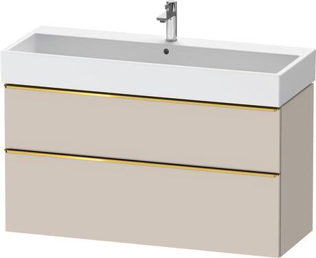 Vægmonteret vaskeskab, DE4375034910000 Taupe Mat, Dekor, Greb Guld