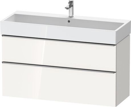 Vanity unit wall-mounted, DE4375070220000 White High Gloss, Decor, Handle Stainless steel