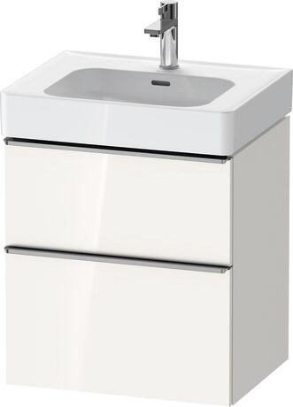 Vanity unit wall-mounted, DE4376070220000 White High Gloss, Decor, Handle Stainless steel