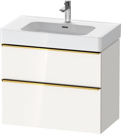 Vanity unit wall-mounted, DE4377034220000 White High Gloss, Decor, Handle Gold