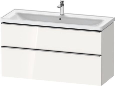 Vanity unit wall-mounted, DE4391070220000 White High Gloss, Decor, Handle Stainless steel